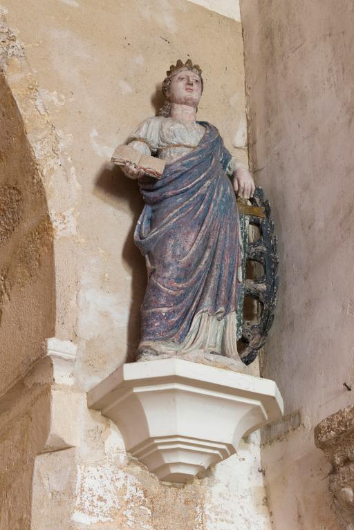 statue de sainte Catherine, bois polychrome, XVIe siècle