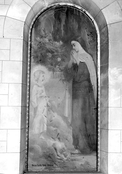2 tableaux : saint Augustin et sainte Monique, apparition de l'Enfant Jésus à sainte Thérèse d'Avila