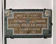 plaque commémorative des instituteurs de Seine et Oise