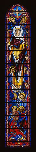 Verrière du bras sud du transept : l'Assomption de la Vierge