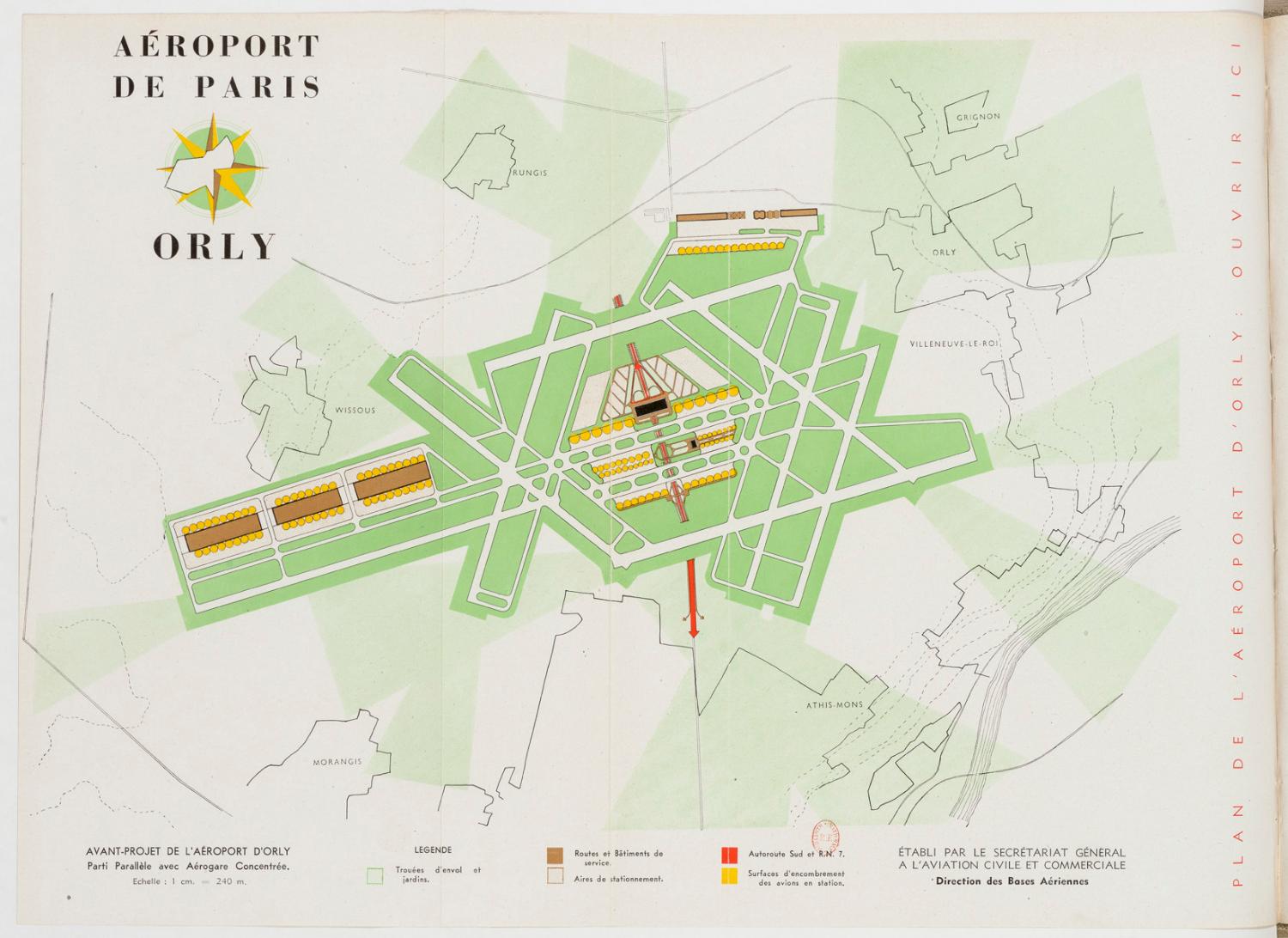L'avant-projet de l'Aéroport d'Orly, LESIEUX Louis, "l’Aéroport d’Orly aéroport principal de Paris", Techniques et architecture, Série 7, n° 9-12, décembre 1947, p. 481.