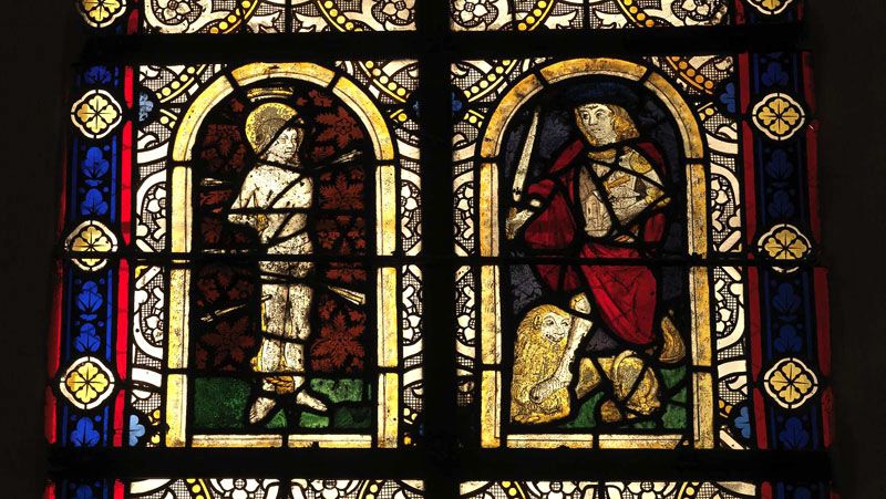 verrière : saint Sébastien et saint Adrien