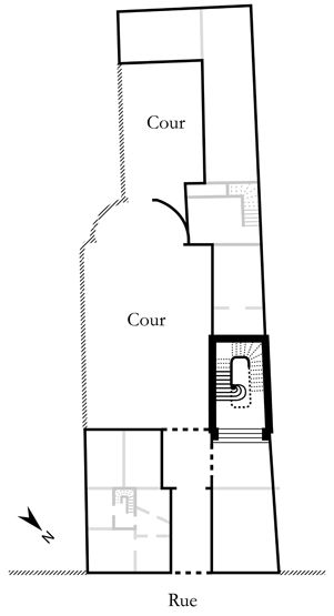 rampe d'appui, escalier de la maison à porte cochère dite hôtel Le Lièvre de La Grange