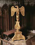 aigle-lutrin et 2 chandeliers de choeur assortis