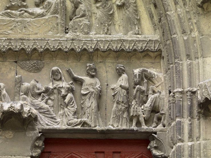 portail de droite de la façade occidentale : vie de la Vierge