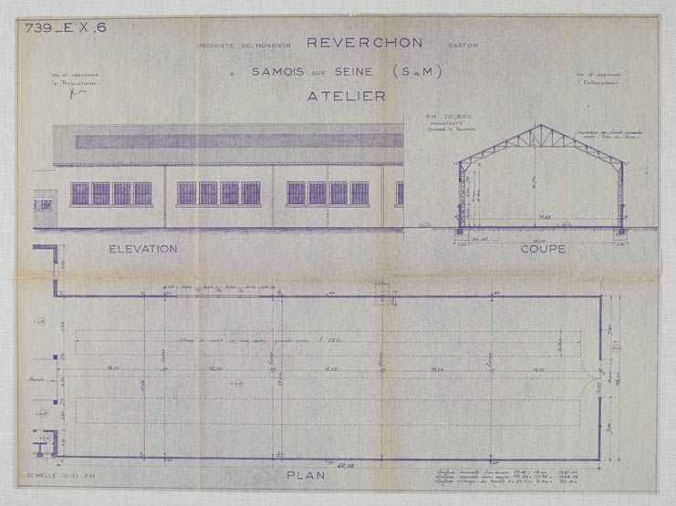 Samois-sur-Seine - usine de construction mécanique (usine d'auto-tamponneuses et de manèges) Reverchon