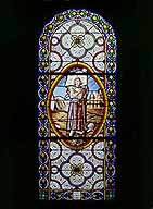 verrière figurée décorative : sainte Jeanne d'Arc (baie 21)