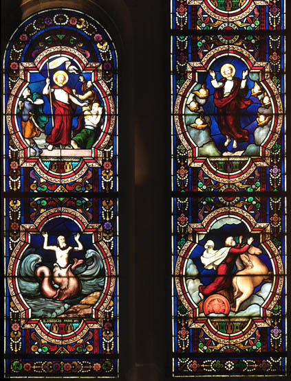 Ensemble de 10 verrières - Chapelle de l'Hôpital Notre-Dame du Bon-Secours (ancienne chapelle des Augustines de l'Hôtel-Dieu de Paris)