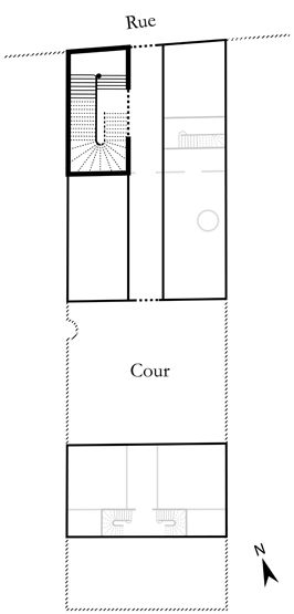 rampe d'appui, escalier de la maison à porte cochère dite hôtel de Chalais ou Colbert de Chalabre (non étudié)