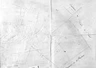 Ville de Melun. Plan géométrique du projet d'ouverture de rues dans la partie du territoire comprise entre la Seine et le chemin de fer de Lyon. Partie droite du document... Encre sur toile, 18 juin 1860. (AM Melun. 1 Fi 544)