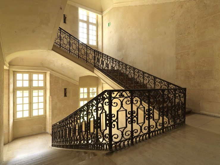 rampe d'appui, escalier du pavillon de la Reine de l'abbaye du Val-de-Grâce, actuellement hôpital (non étudié)