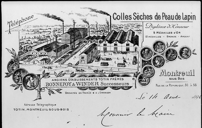 Usine de colles Totin frères, puis Bonnefoy et Winder (détruit)