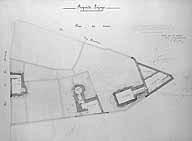 Propriété Lajoye (ancien hôtel Guérin) : plan des caves. Encre sur papier, 31 juillet 1888. (AM Melun. 1 Fi 345)