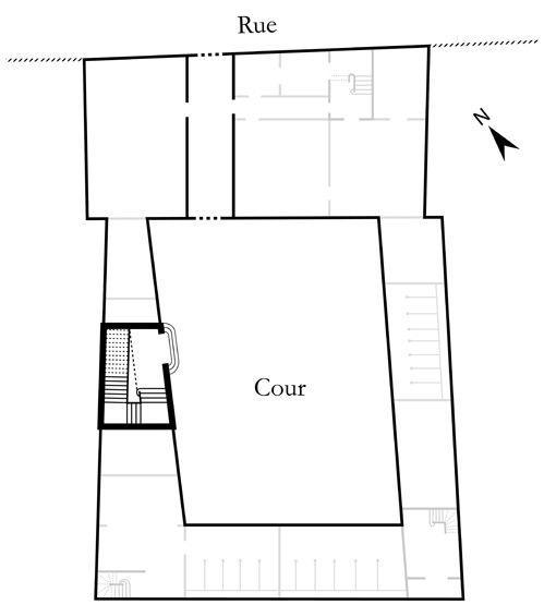 rampe d'appui, escalier de la maison à porte cochère (non étudié)