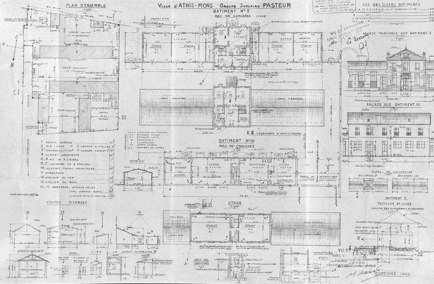 mairie-école, dite école du Centre ou école Pasteur, actuellement maison de Banlieue et de l'Architecture