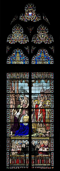 Ensemble de 13 verrières - Chapelle Sainte-Marie-de-la-Famille (Clinique Blomet, Filles de Saint-Paul-de-Chartres, anciennement Sœurs de la Sainte-Famille)