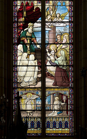 Ensemble de 13 verrières - Chapelle Sainte-Marie-de-la-Famille (Clinique Blomet, Filles de Saint-Paul-de-Chartres, anciennement Sœurs de la Sainte-Famille)