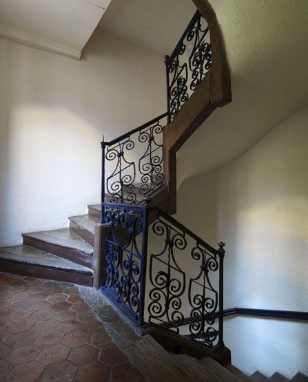 rampe d'appui, escalier de la maison à porte cochère (non étudié)