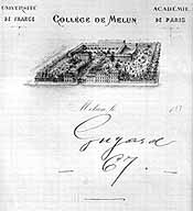 Papier à en tête du collège de Melun, vers 1880. (Musée municipal de Melun)