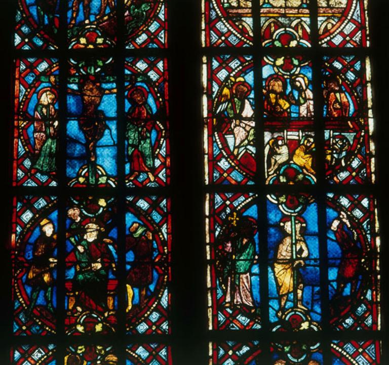 Ensemble de 3 verrières à médaillons