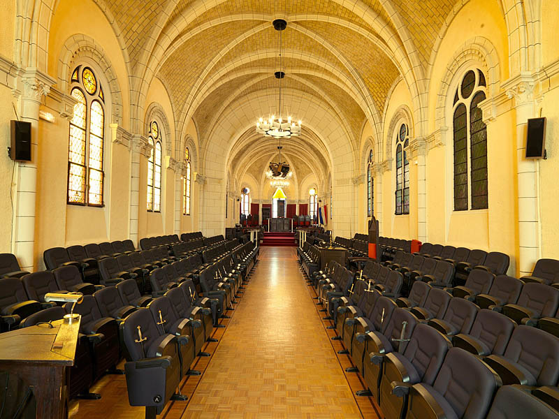 Ensemble de 22 verrières - Ancienne chapelle des Récollets (Grande Loge de France, ancienne chapelle Saint-Antoine-de-Padoue des Franciscains Récollets)