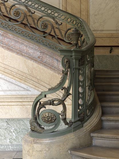 rampe d'appui, grand escalier de l'hôtel du garde meuble, actuellement Etat-Major de la Marine nationale