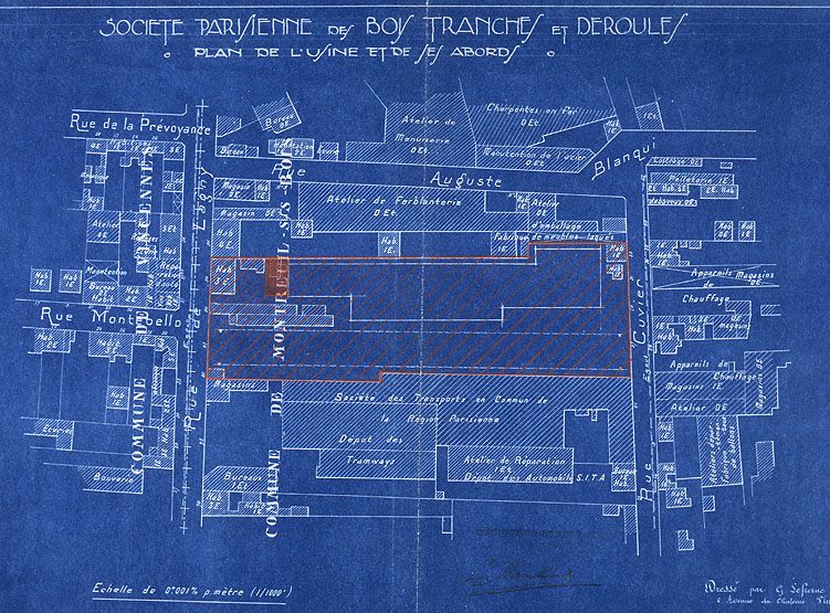 Scierie Cavillet, puis usine de bois de placage Société parisienne de bois tranché et déroulé, puis Société parisienne de tranchage et déroulage, puis société Maréchaux, puis entrepôt commercial (détruit après inventaire)