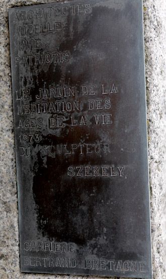 sculpture monumentale : Le jardin de la méditation ou De la méditation des âges de la vie