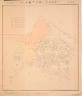 Plan parcellaire de la ville dans son état avant les bombardements. Planche 1 (ouest). Dressé par R. Thomas, géomètre. 1945 (AM Mantes-la-Jolie  n.c.)