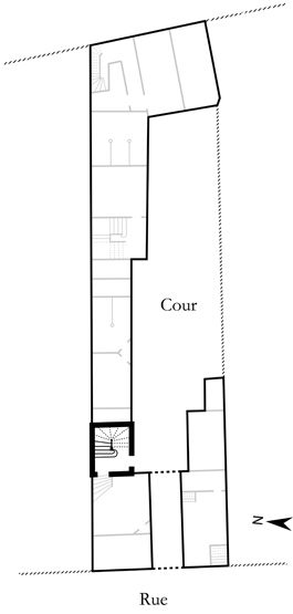 rampe d'appui, escalier de la maison à porte cochère (non étudié)