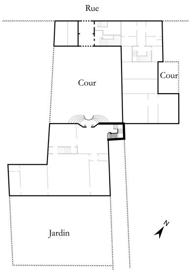 rampe d'appui, escalier de la maison à porte cochère (non étudié)