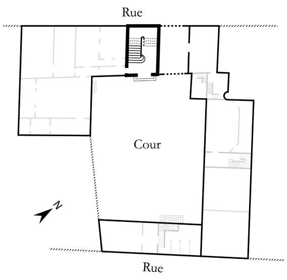 rampe d'appui, escalier de la maison à porte cochère dite hôtel Charpentier (non étudié)