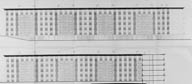 Bâtiment long R + 5 : plans des façades principales, dressés par J. L'Hernault, 16 juillet 1965. (AM Vigneux-sur-Seine, 80 W 29, dossiers 57-58)