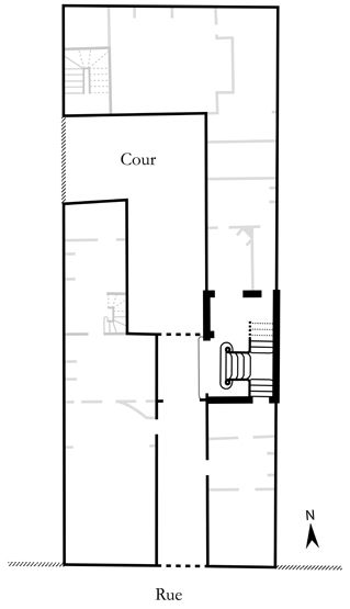 rampe d'appui, escalier de la maison à porte cochère (non étudié)