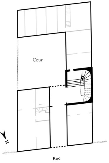 rampe d'appui, escalier de la maison à porte cochère (non étudié)