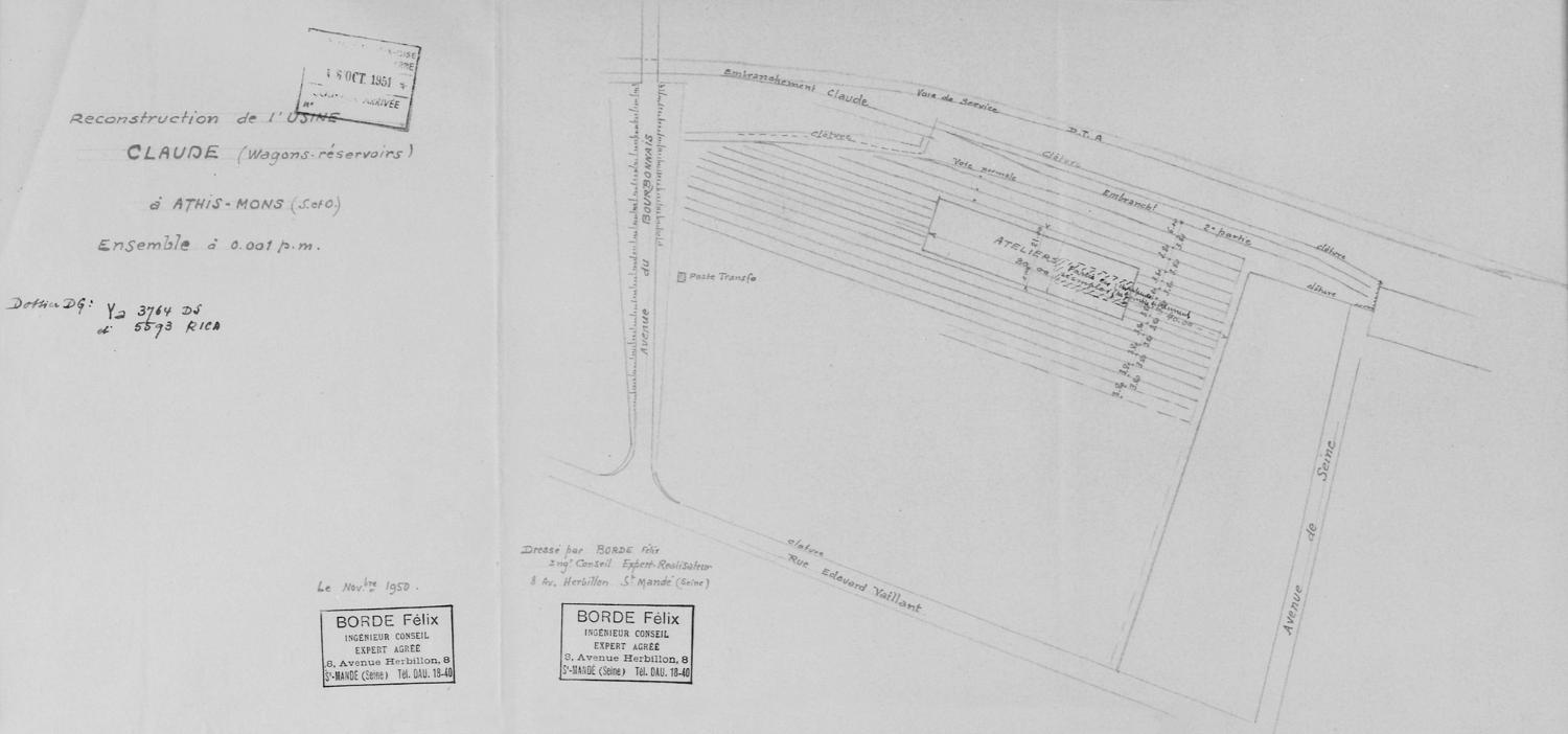 usine de matériel ferroviaire (atelier de réparation de wagons-réservoirs) dite Etablissements Claude