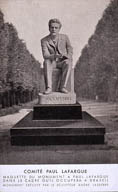Maquette du monument ""dans le cadre qu'il occupera à Draveil'. Carte postale, vers 1936. (Collection particulière)