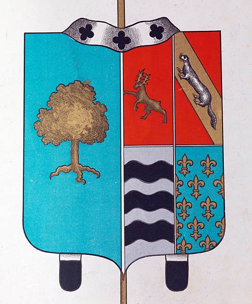 chromolithographies : armoiries d'évêques et du pape Pie X