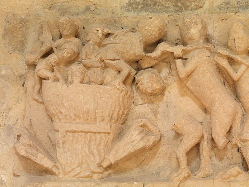 ensemble de deux bas-reliefs : Enfer et Paradis