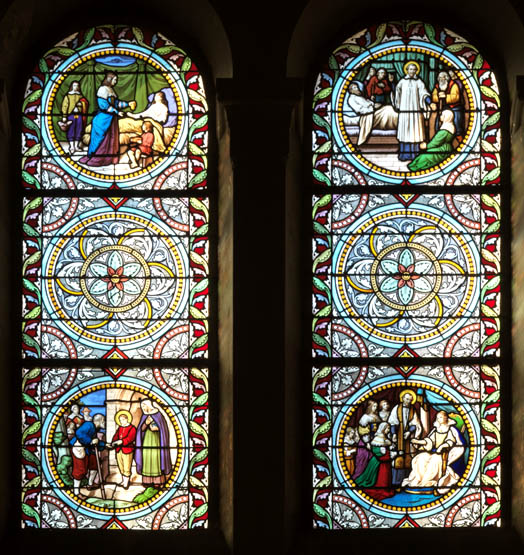 Ensemble de 7 verrières - Chapelle de l'Hôpital Saint-Joseph (ancienne chapelle des Sœurs de Saint-Vincent-de-Paul)