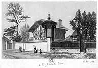 Elévation depuis la rue. Lithographie, 1847. (BNF, Département des estampes, Topo Va, Fol. Tome III, Val d'Oise, B16389)