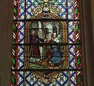 Détail : Anne et Joachim chassés du Temple (baie 5).
