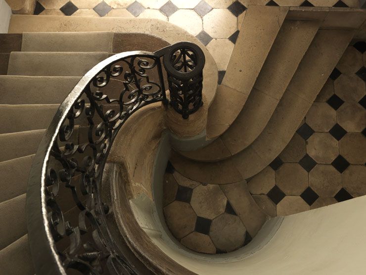 rampe d'appui, escalier de la maison à porte cochère (non étudié)