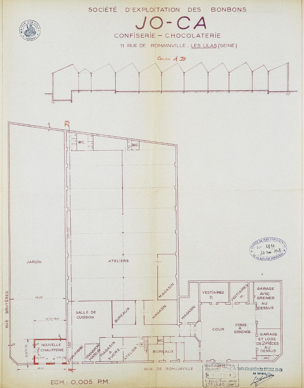 Usine de confection J. Ohresser, puis confiserie JO-CA, puis usine de produits pharmaceutiques Ile-de-France Pharmaceutique, puis blanchisserie industrielle R.L.D., actuellement logements