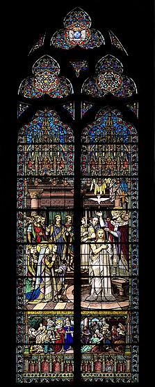 Ensemble de 13 verrières - Chapelle Sainte-Marie-de-la-Famille (Clinique Blomet, Filles de Saint-Paul-de-Chartres, anciennement Sœurs de la Sainte-Famille)