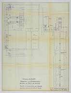 Plan et coupe des groupes électro-pompes installés à la station de pompage de Valvins par Le Matériel électrique S-W en 1954. (AD Seine-et-Marne, 3353W1169 )