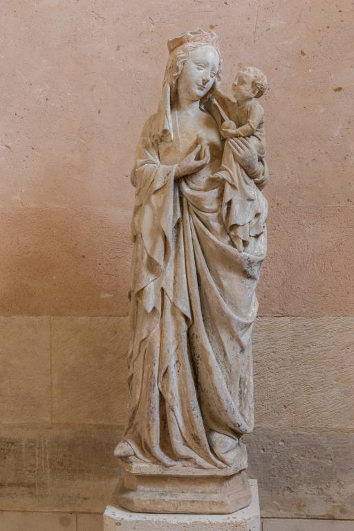 statue de la Vierge à l'Enfant, calcaire, XIVe siècle