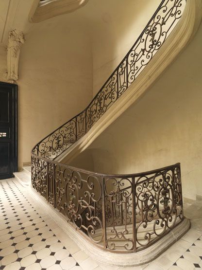 rampe d'appui, escalier de la maison à porte cochère dite hôtel Le Lièvre de La Grange