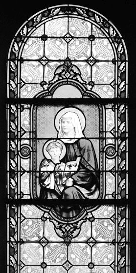 verrière figurée décorative : Vierge à l'Enfant (baie 18)