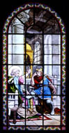 4 verrières historiées : Saint Rémi instruisant Clovis, Baptême de Clovis, Sainte Clotilde en prière, Une reine (sainte Clotilde ?) et sa fille priant dans une église